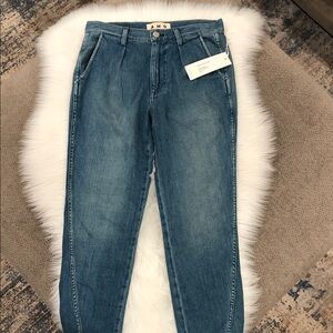 AMO Classic Blue Pleated Slouch Trouser